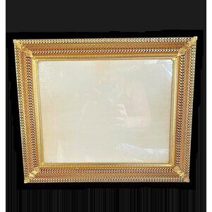 Vintage 1970s Gold Filigree Brass Metal 10"x12" Picture Wall Frame Fits 8"x10"
